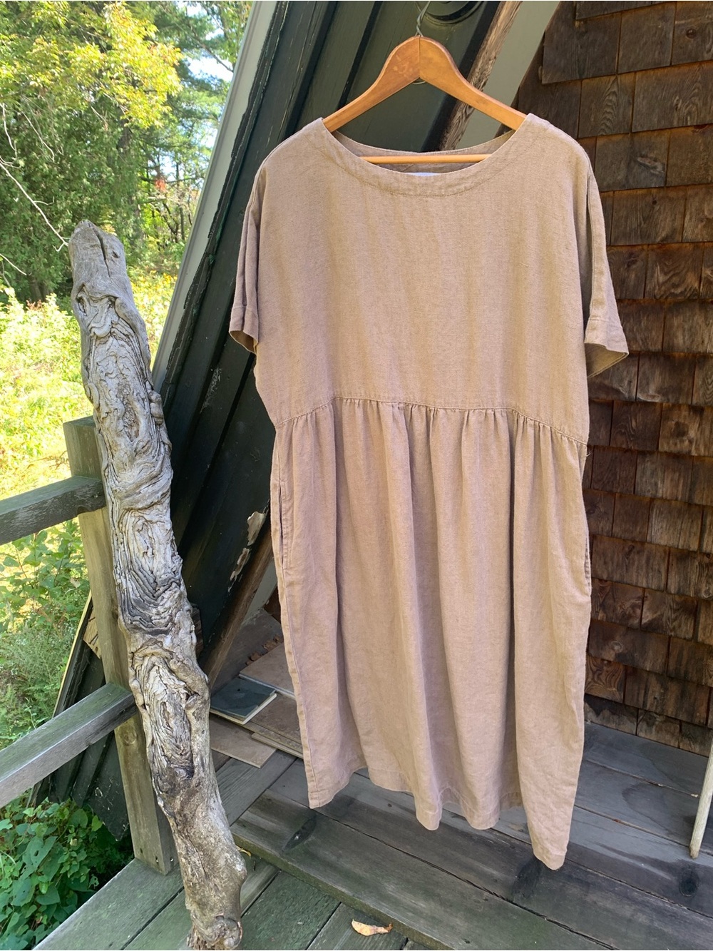Linenfox xs gemma dress cocoa color